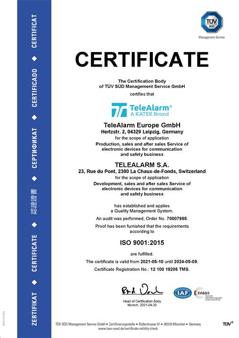 tüv süd certification